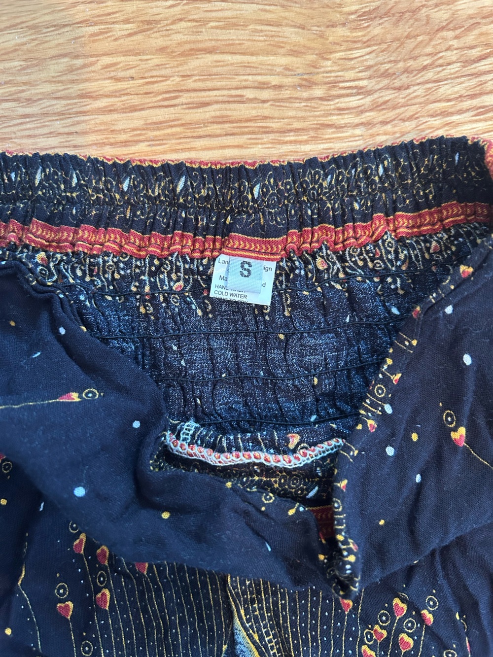 Bohemian Wide Leg Pants - Navy Floral Print - Picture 2 of 2